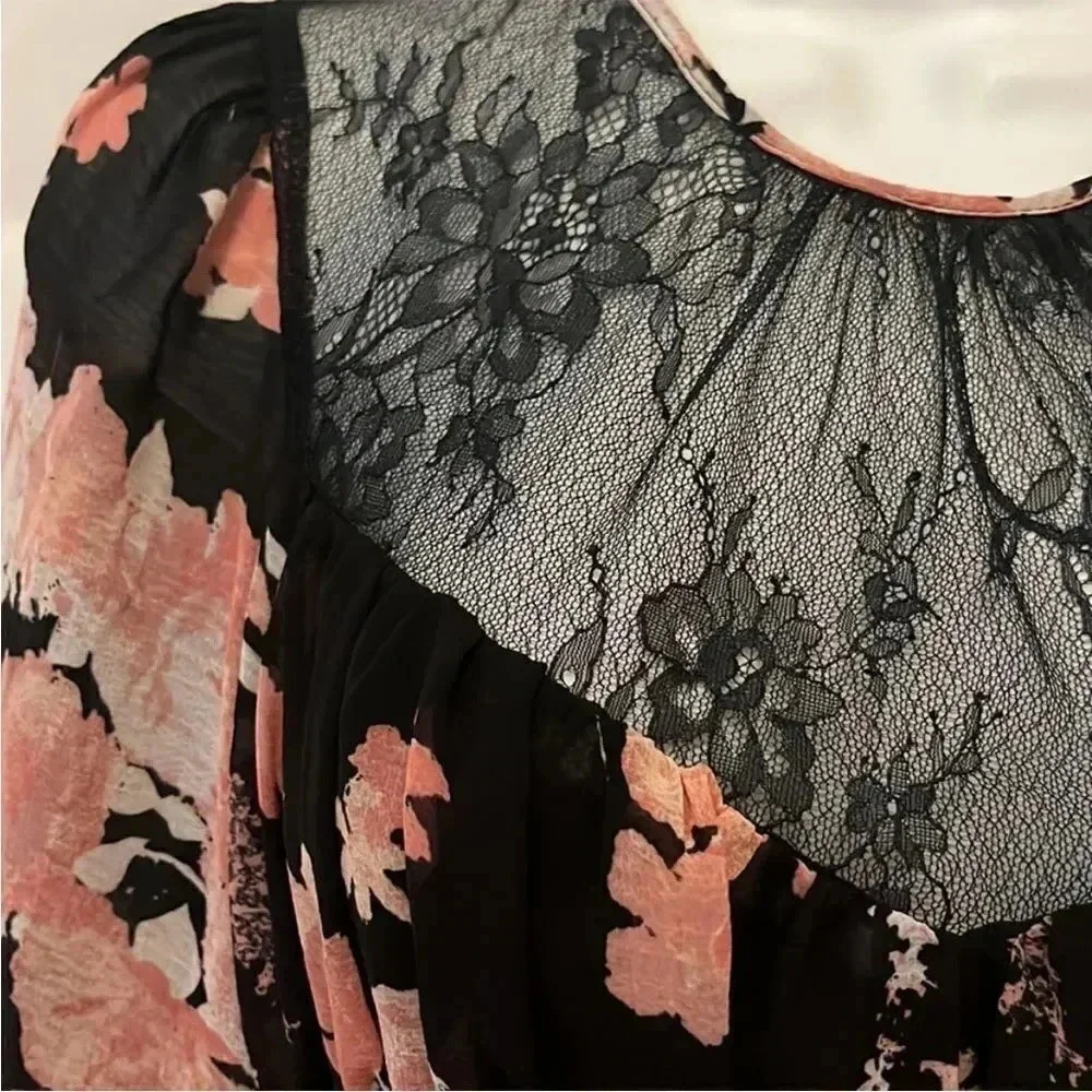 *Final Price* Free People Midnight Combo Daphne Blouse XS Boho NWT